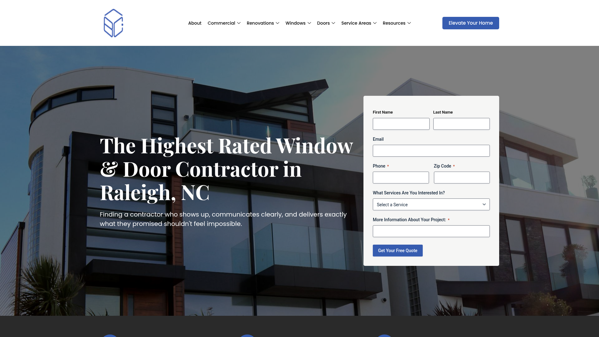 Blue Chip Window & Door website screenshot