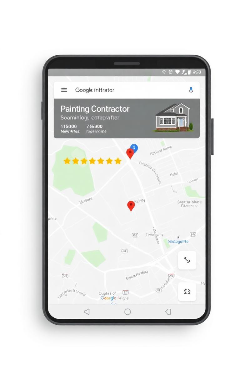 Painting contractor ranked first in the Google map pack