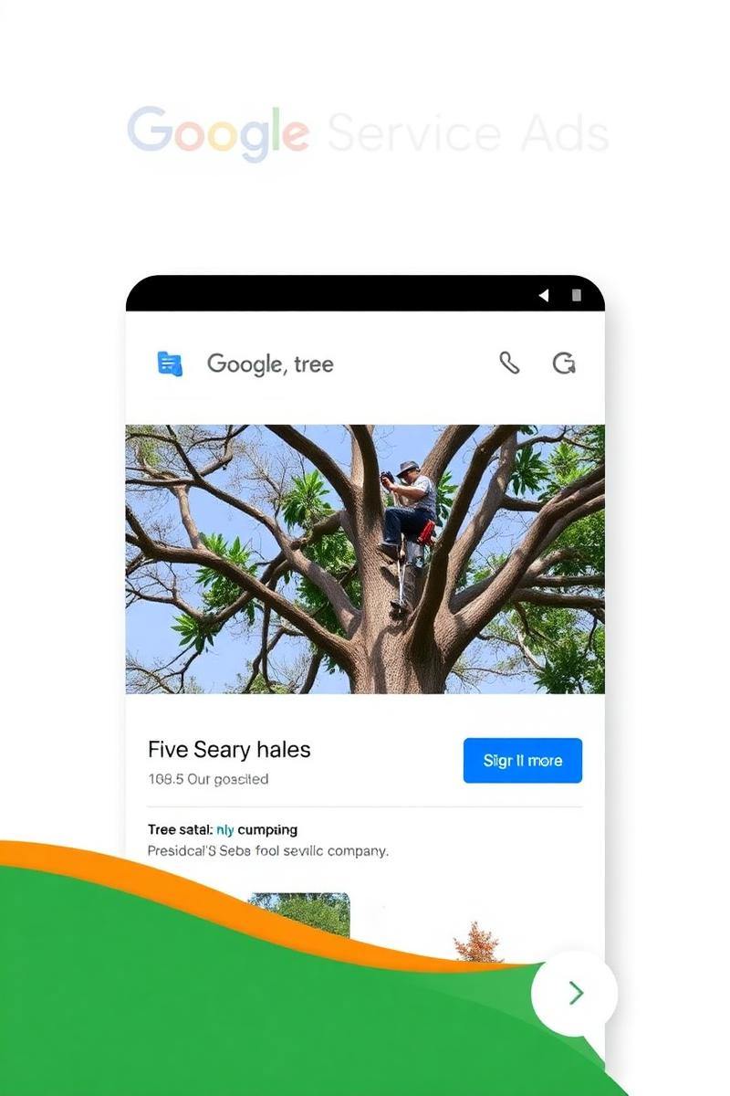 Tree service Local Service Ad listing with Google Guaranteed badge